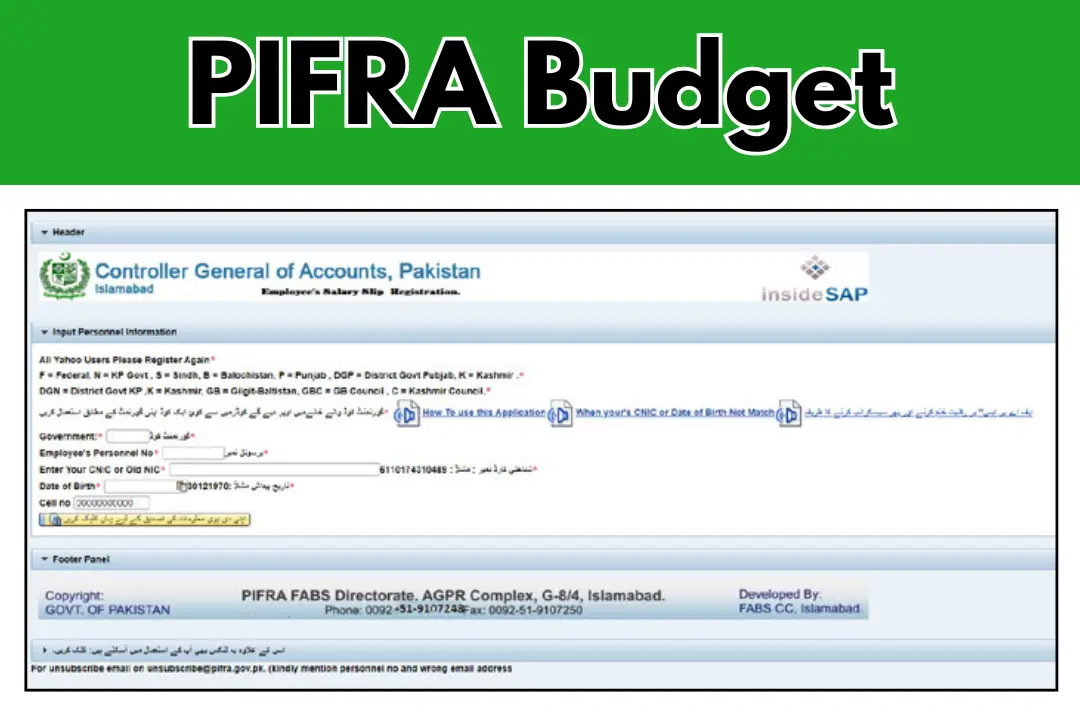 PIFRA Budget