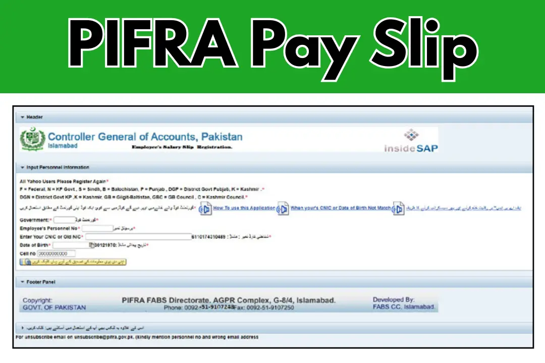 PIFRA Pay Slip